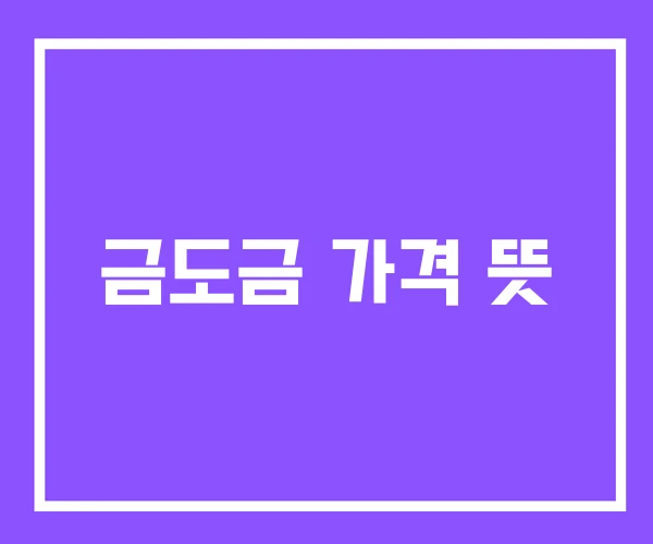 금도금 가격 뜻