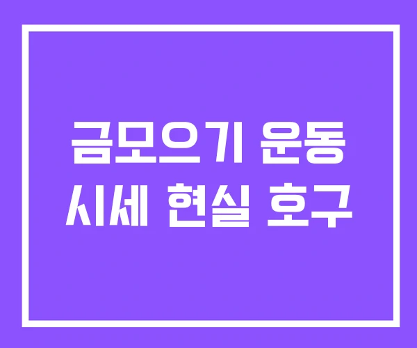 금모으기 운동 시세 현실 호구 금모으기 운동 시세 현실 호구