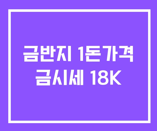 금반지 1돈가격 금시세 18K