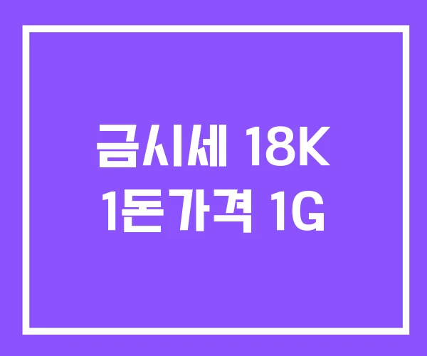 금시세 18K 1돈가격 1G