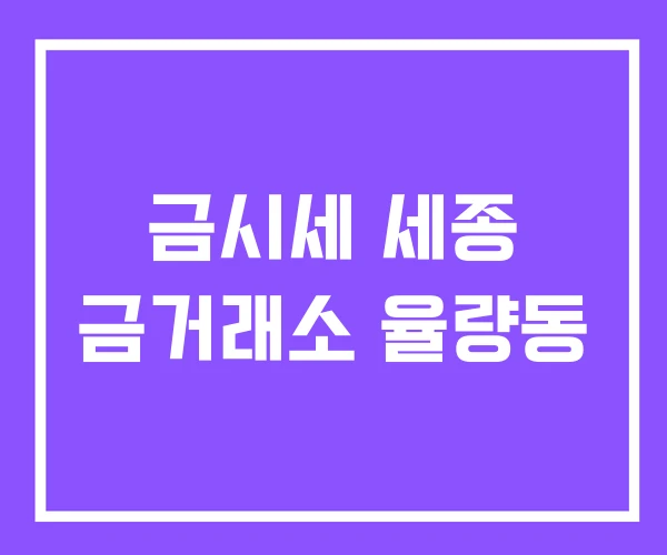 금시세 세종 금거래소 율량동