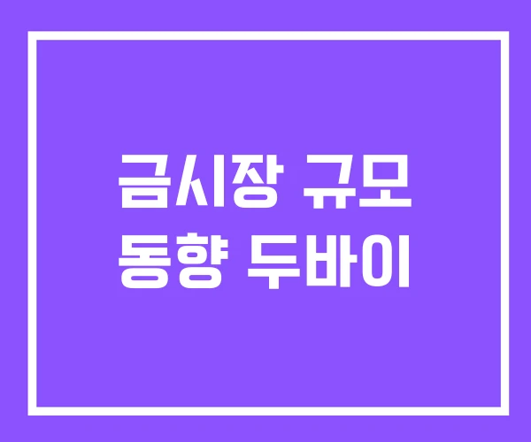 금시장 규모 동향 두바이