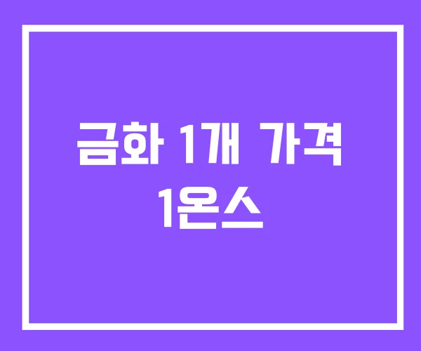 금화 1개 가격 1온스