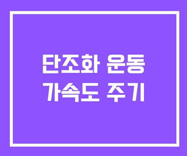 단조화 운동 가속도 주기