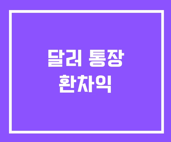 달러 통장 환차익