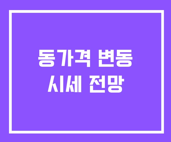 동가격 변동 시세 전망