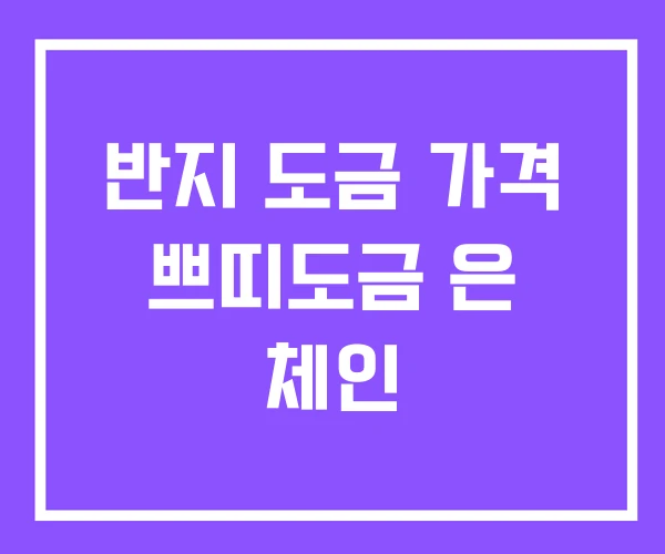 반지 도금 가격 쁘띠도금 은 체인