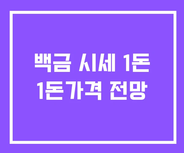 백금 시세 1돈 1돈가격 전망