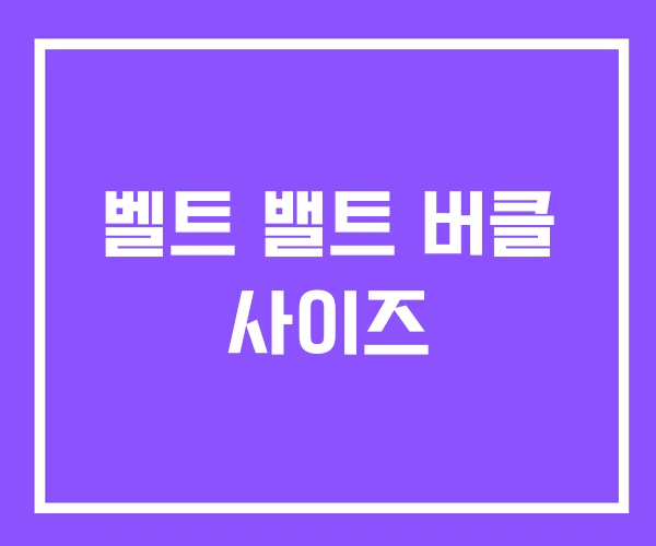 벨트 밸트 버클 사이즈