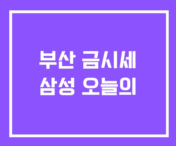 부산 금시세 삼성 오늘의