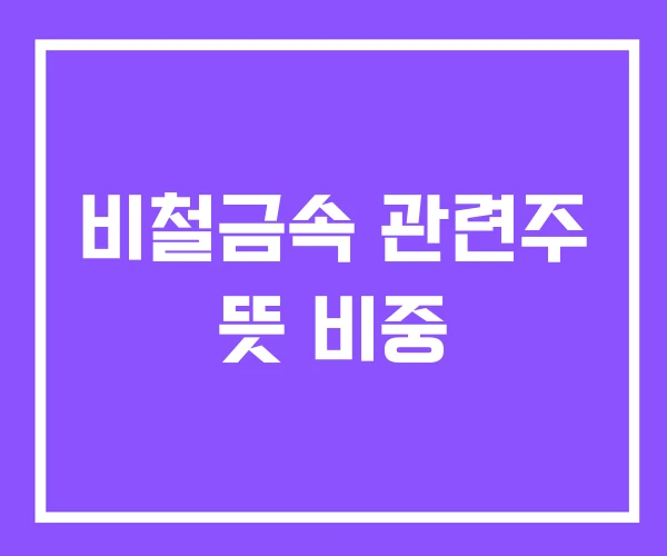 비철금속 관련주 뜻 비중