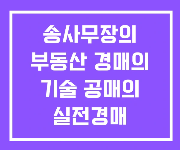 송사무장의 부동산 경매의 기술 공매의 실전경매 송사무장의 부동산 경매의 기술 공매의 실전경매