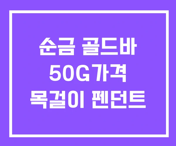 순금 골드바 50G가격 목걸이 펜던트