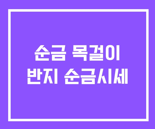 순금 목걸이 반지 순금시세 순금 목걸이 반지 순금시세