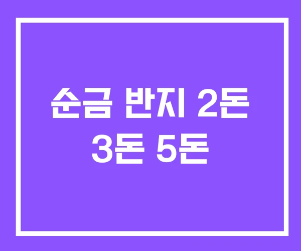 순금 반지 2돈 3돈 5돈