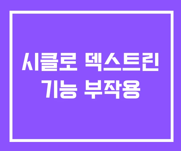 시클로 덱스트린 기능 부작용