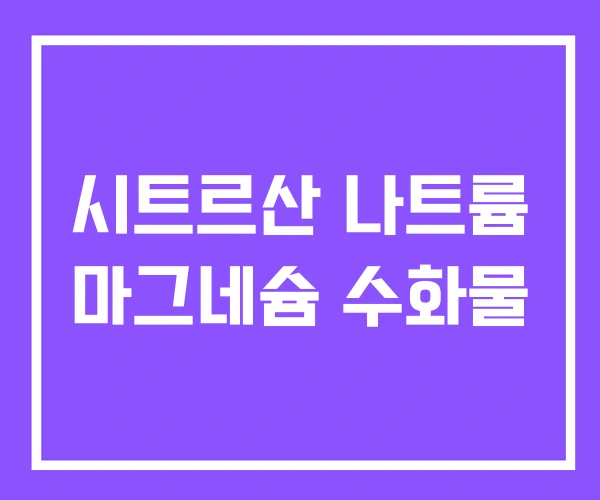 시트르산 나트륨 마그네슘 수화물