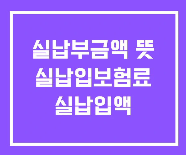 실납부금액 뜻 실납입보험료 실납입액