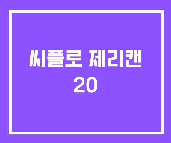 씨플로 제리캔 20