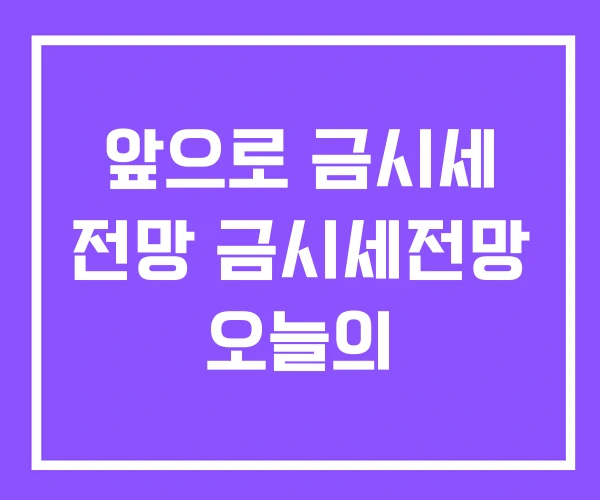 앞으로 금시세 전망 금시세전망 오늘의