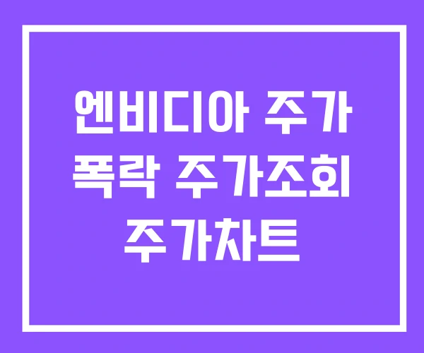 엔비디아 주가 폭락 주가조회 주가차트 엔비디아 주가 폭락 주가조회 주가차트