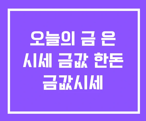 오늘의 금 은 시세 금값 한돈 금값시세