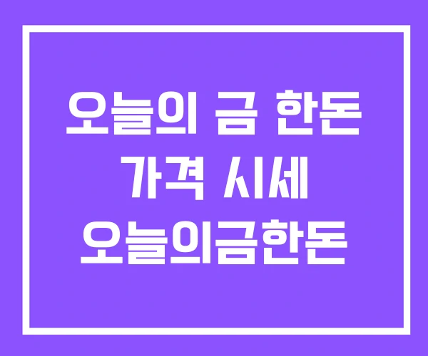 오늘의 금 한돈 가격 시세 오늘의금한돈