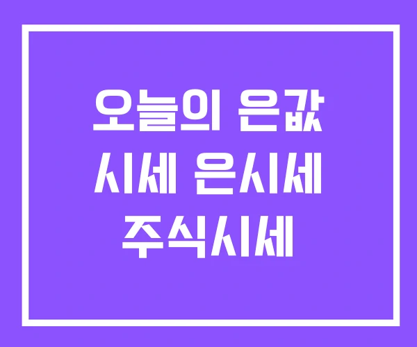 오늘의 은값 시세 은시세 주식시세 오늘의 은값 시세 은시세 주식시세