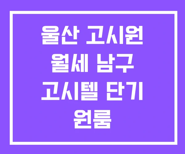 울산 고시원 월세 남구 고시텔 단기 원룸 울산 고시원 월세 남구 고시텔 단기 원룸