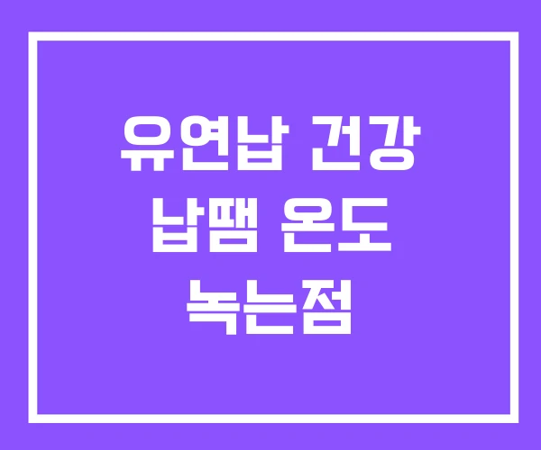 유연납 건강 납땜 온도 녹는점