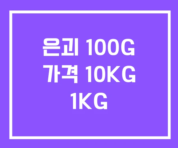 은괴 100G 가격 10KG 1KG