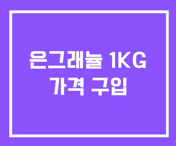 은그래뉼 1KG 가격 구입