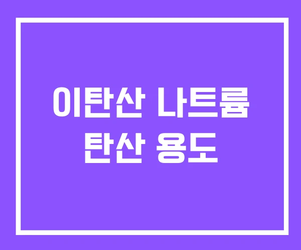 이탄산 나트륨 탄산 용도