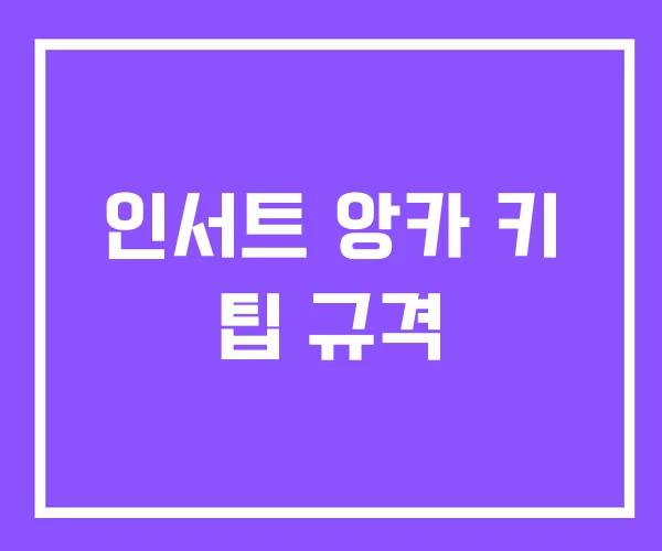 인서트 앙카 키 팁 규격 인서트 앙카 키 팁 규격