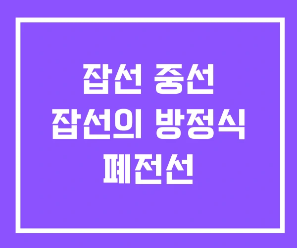 잡선 중선 잡선의 방정식 폐전선 잡선 중선 잡선의 방정식 폐전선