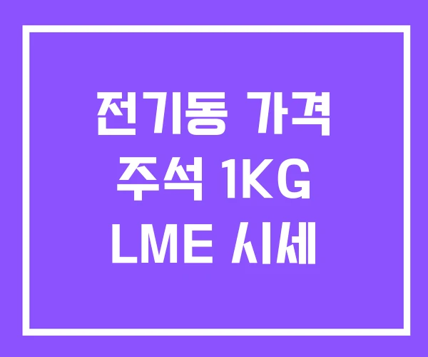 전기동 가격 주석 1KG LME 시세 전기동 가격 주석 1KG LME 시세