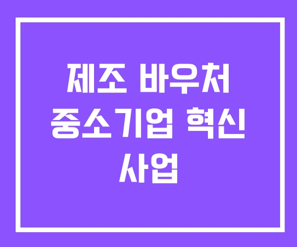 제조 바우처 중소기업 혁신 사업 제조 바우처 중소기업 혁신 사업
