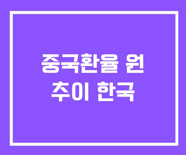 중국환율 원 추이 한국