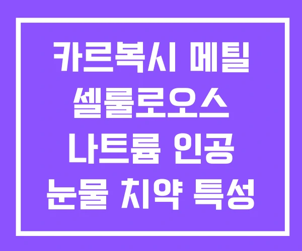 카르복시 메틸 셀룰로오스 나트륨 인공 눈물 치약 특성