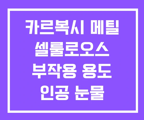 카르복시 메틸 셀룰로오스 부작용 용도 인공 눈물