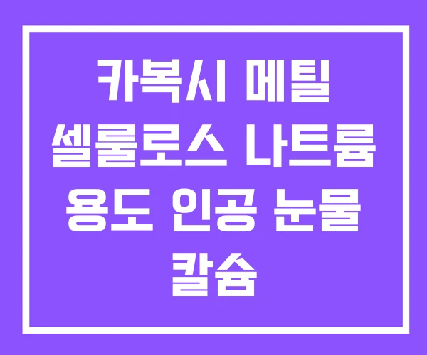 카복시 메틸 셀룰로스 나트륨 용도 인공 눈물 칼슘