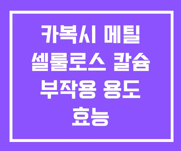 카복시 메틸 셀룰로스 칼슘 부작용 용도 효능