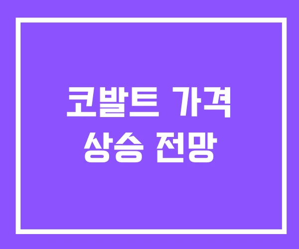 코발트 가격 상승 전망