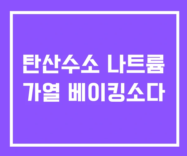 탄산수소 나트륨 가열 베이킹소다 탄산수소 나트륨 가열 베이킹소다