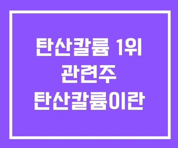 탄산칼륨 1위 관련주 탄산칼륨이란 탄산칼륨 1위 관련주 탄산칼륨이란
