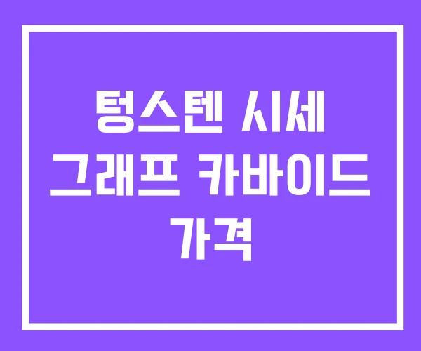 텅스텐 시세 그래프 카바이드 가격