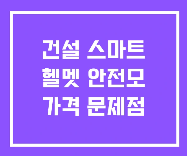 건설 스마트 헬멧 안전모 가격 문제점