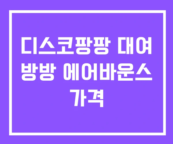 디스코팡팡 대여 방방 에어바운스 가격