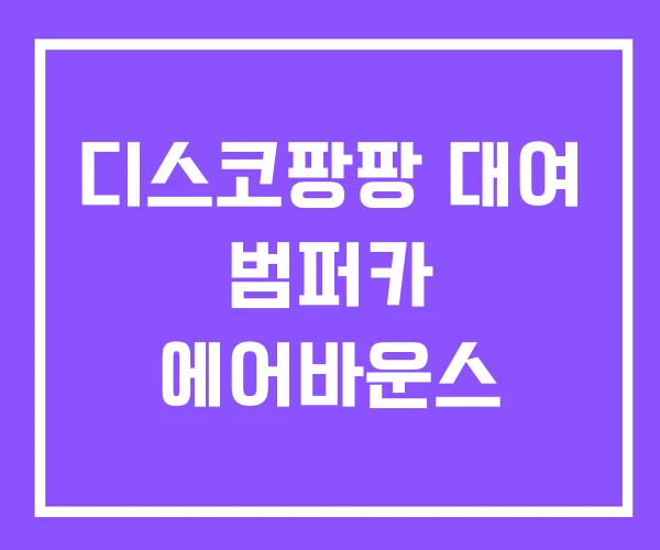 디스코팡팡 대여 범퍼카 에어바운스