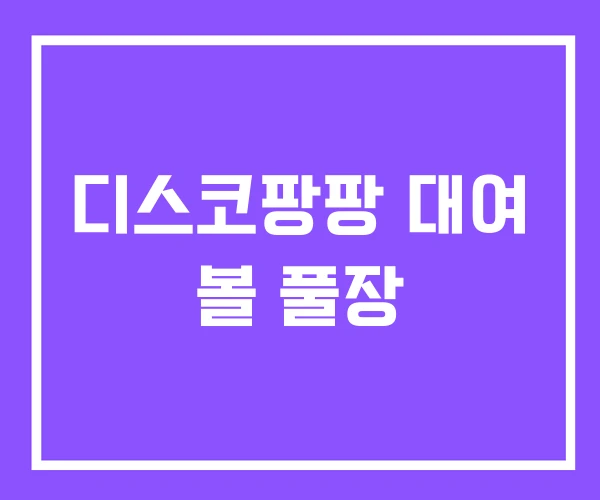 디스코팡팡 대여 볼 풀장